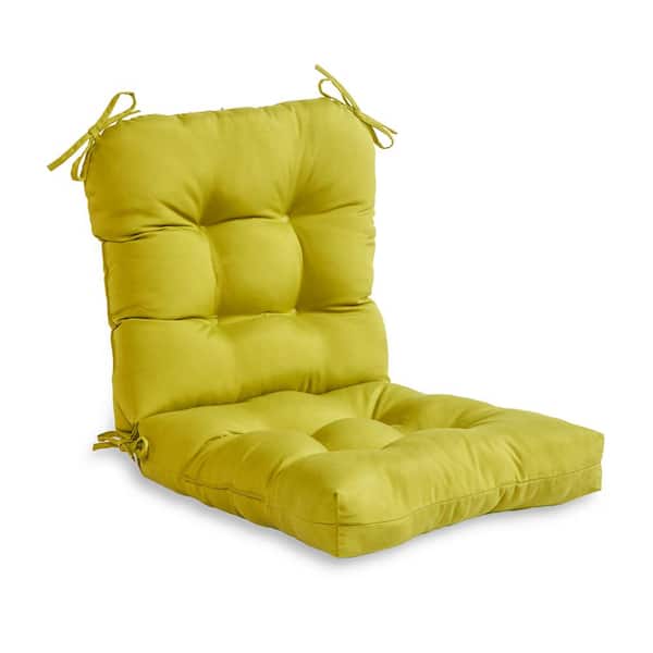 Greendale Home Fashions 19 in. x 19 in. 1-Piece Mid-Back Outdoor Dining Chair Cushion in Kiwi Green