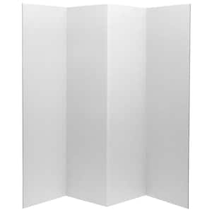 6 ft. Tall White Temporary Cardboard Folding Screen - 4 Panel