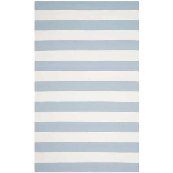 SAFAVIEH Montauk Sky Blue/Ivory 5 ft. x 8 ft. Striped Area Rug