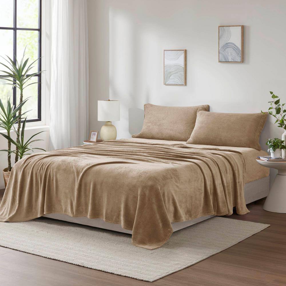 Taupe Full Soft Plush Microfiber Sheet Set