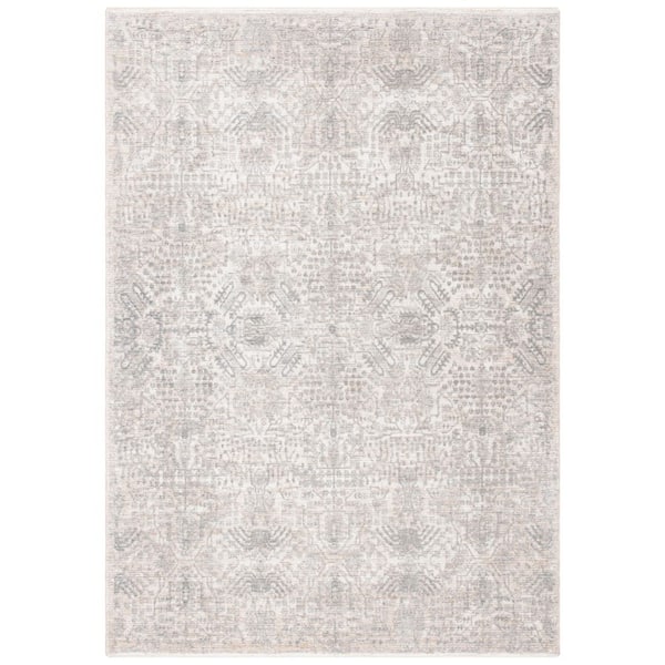 Martha Stewart Sabrina 3 ft. x 4 ft. Light Gray/Beige Distressed Ornate Area Rug