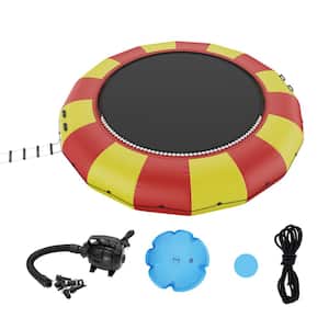 Inflatable Water Bouncer 17 ft. Recreational Water Trampoline Portable Bounce Swim Platform for Kids Adults