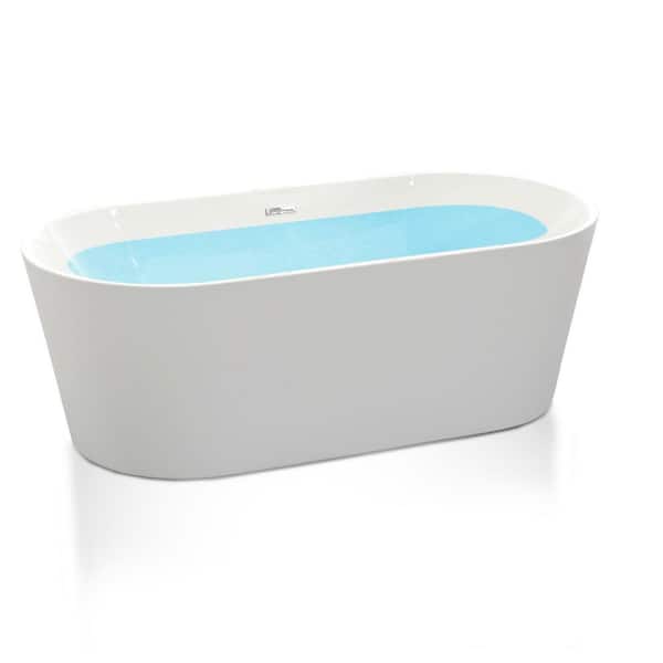 ANZZI Conten 60 in. L x 30 in. W Acrylic Flatbottom Oval
