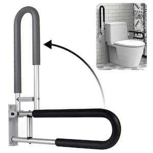 23 .6 in. Toilet Handrails Bathroom Safety Bar, Hand Support Rail for Seniors, Elderly, Disabled in Aluminum Silver