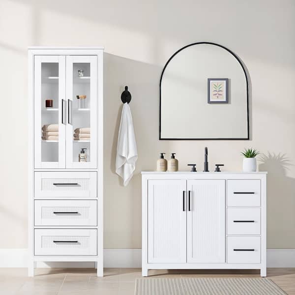 TIMELESS HOME 24 in. W x 18 in. D x 72 in. H White Freestanding