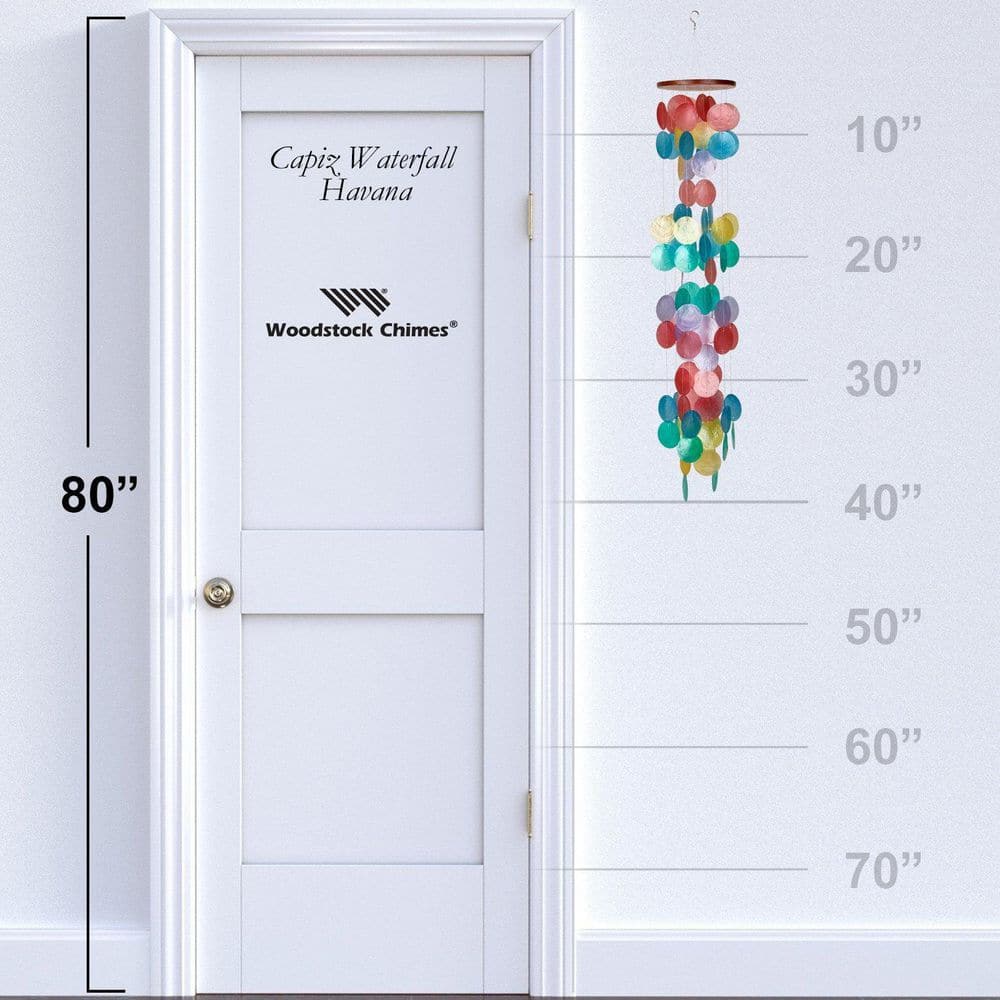 Multicolored Capiz Shell Waterfall Wind Chime, 40" Long