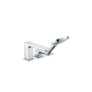 Metropol 2-Handle Deck Mount Roman Tub Faucet with Hand Shower in Chrome