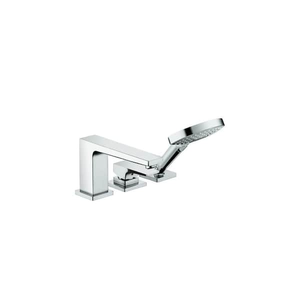 Hansgrohe Metropol 2-Handle Deck Mount Roman Tub Faucet with Hand Shower in Chrome