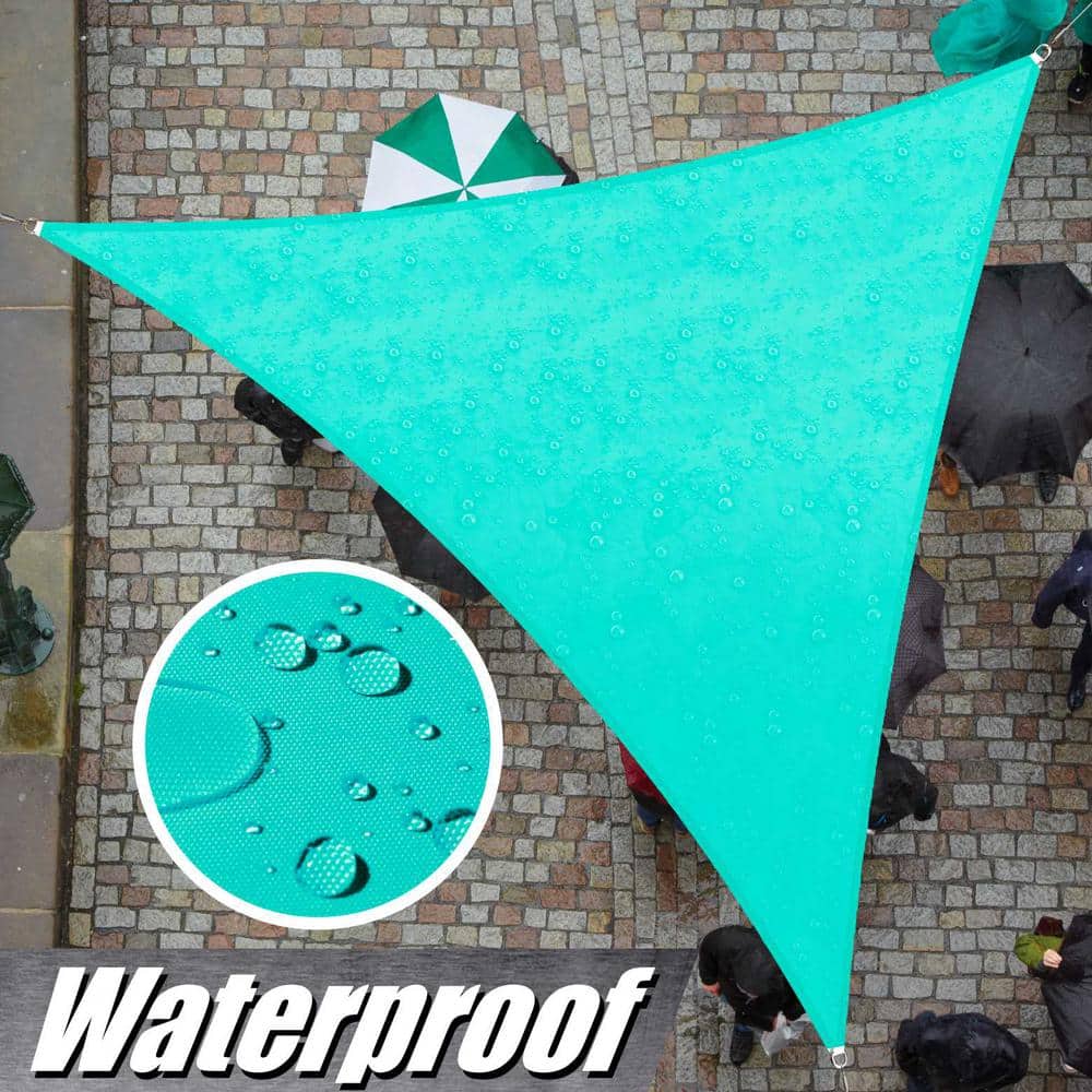 Beige Waterproof 16' Triangle Shade Sail Canopy