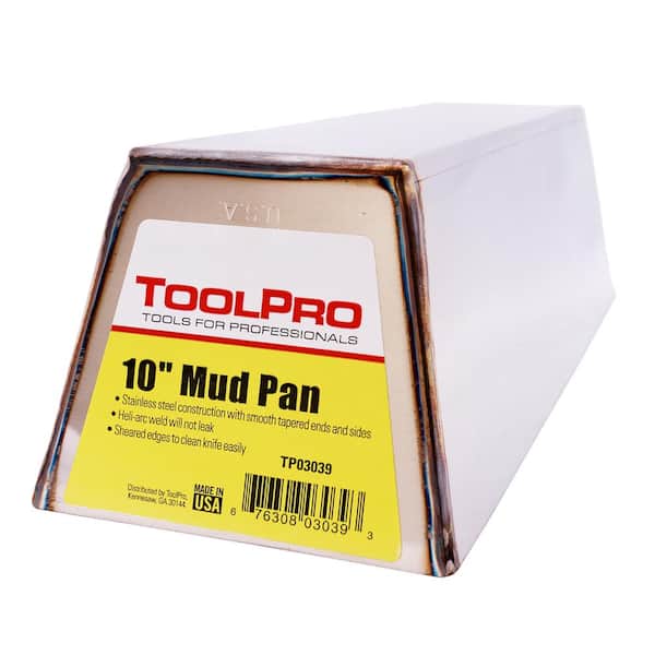 ToolPro 10 in. Stainless Steel Mud Pan with Sheared Edges