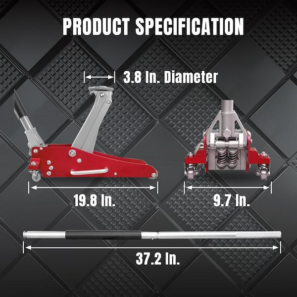 Big Red 1.5-Ton Low-Profile Aluminum and Steel Floor Jack with