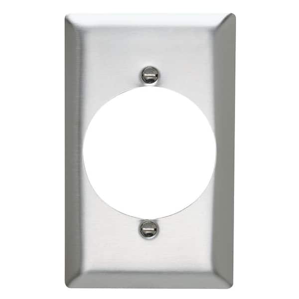 Legrand Pass & Seymour 302/304 S/S 1 Gang Single Power Outlet 2.125-in. Hole Wall Plate, Stainless Steel (1-Pack)
