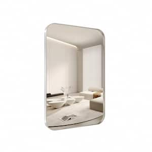 24 in. W x 36 in. H Large Modern Rectangle Stainless Steel Framed Bathroom Vainty Mirror Brushed Nickel