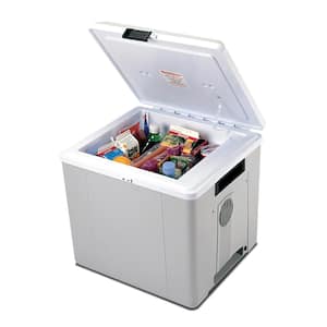 12V Electric Cooler/Warmer, 31L (33 qt.) Thermoelectric Car Fridge, Dual Opening, Gray