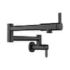 ALEASHA Wall Mounted Pot Filler With 2-Handles Kitchen Faucet In Matte Black C 588b1
