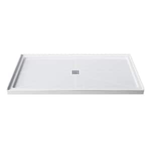 48 in. L x 32 in. W Alcove Shower Pan Base with Center Shower Drain