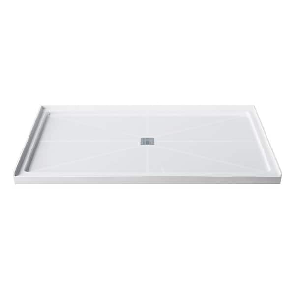 LTMATE 48 in. L x 32 in. W Alcove Shower Pan Base with Center Shower Drain