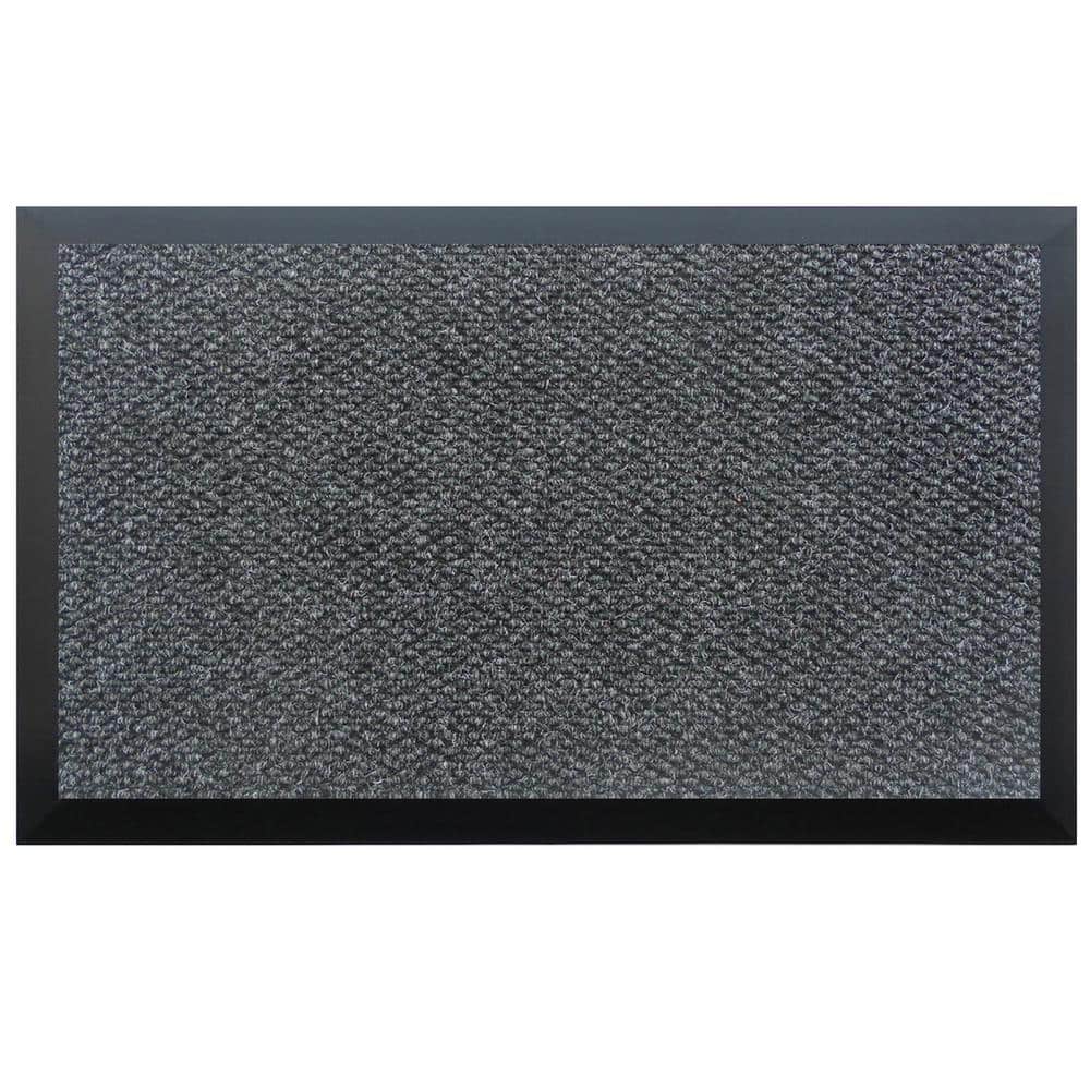 Charcoal Polypropylene and Rubber Entryway Mat 3ft x 8ft