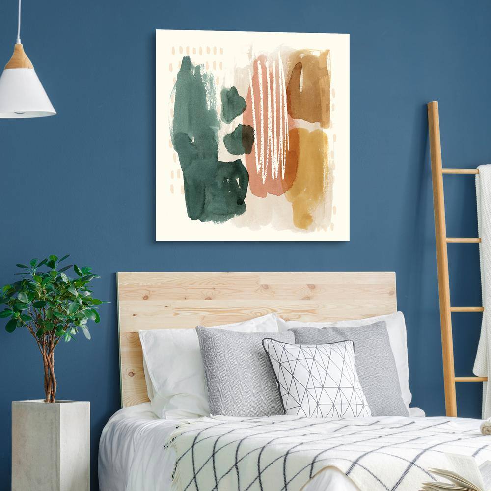 Ochre Echo III Abstract Colorful Frameless Tempered Glass Wall Art, 38" x 38"