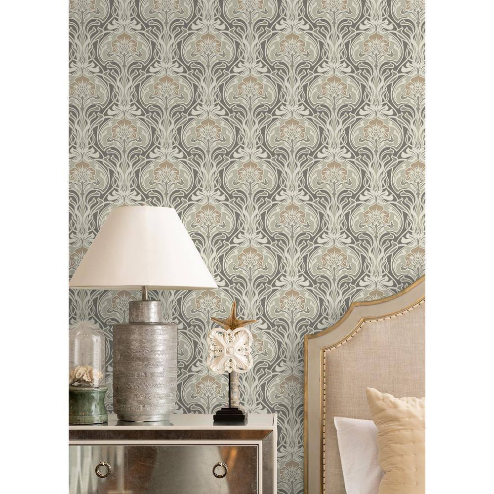 Fallon Brown and Gray Floral Peel and Stick Wallpaper