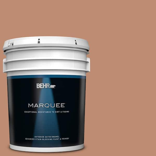 BEHR MARQUEE 5 gal. #230F-5 Suntan Glow Satin Enamel Exterior Paint & Primer