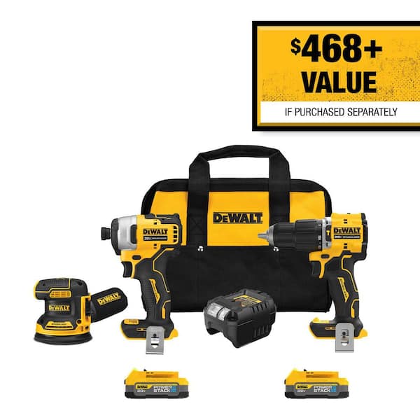 20V MAX Lithium-Ion Cordless 2-Tool Combo Kit and 5 in. Random Orbit Sander w/(2) POWERSTACK 1.7Ah Batteries & Charger