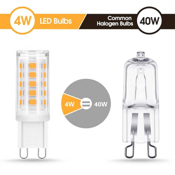 YANSUN 4-Watt, 40-Watt Equivalent G9 Non-Dimmable LED Light Bulb, Warm  White 3000K (5-Pack) X110VGD00102G9-5 - The Home Depot