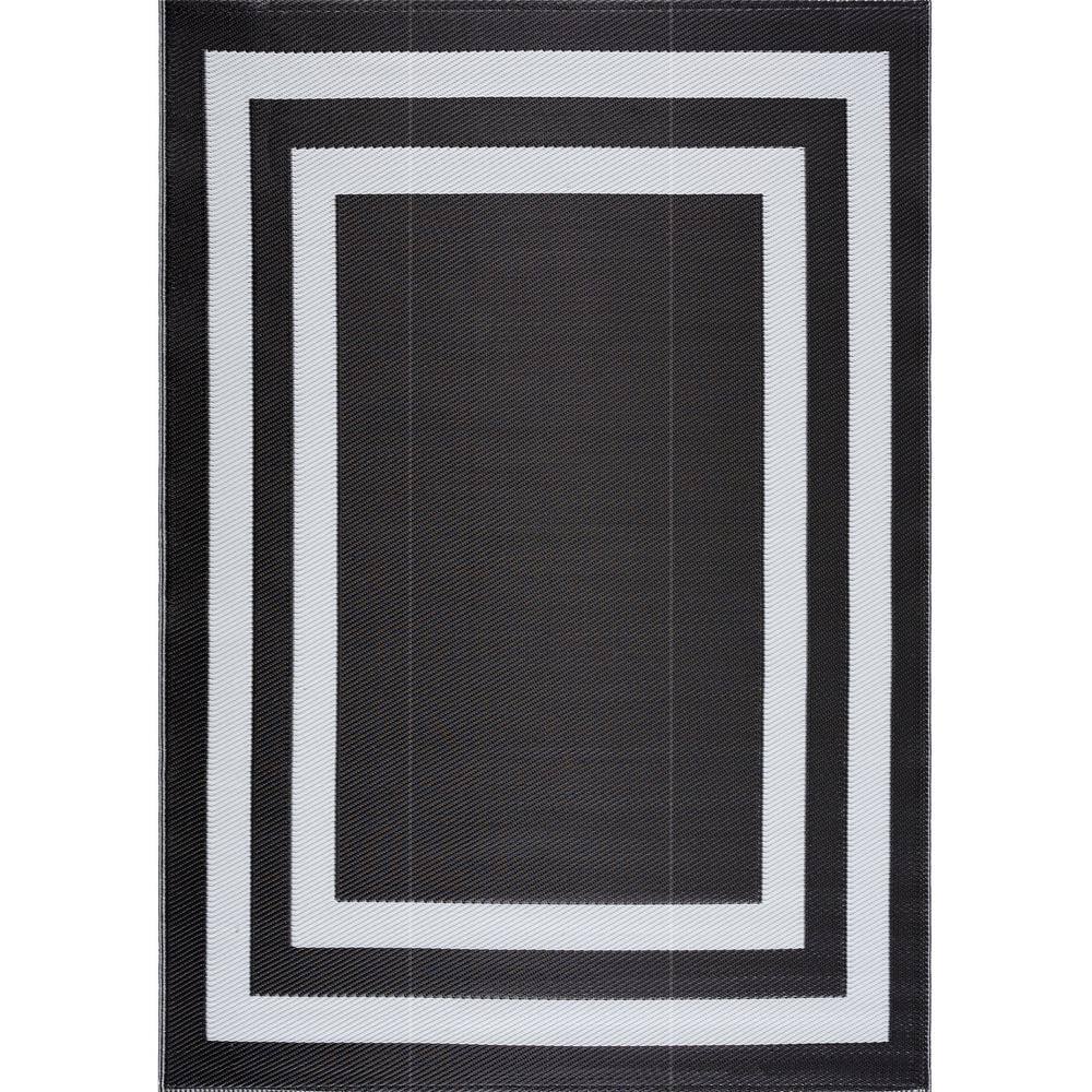 PLAYA RUG Paris Black and White 10 ft. x 14 ft. Folded Reversible ...