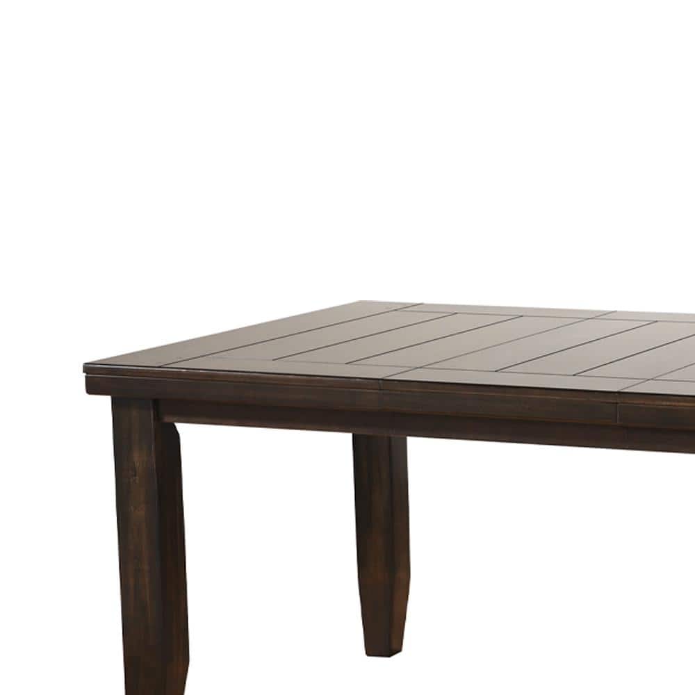 Espresso Extendable Rectangular Wood Dining Table with Leaf