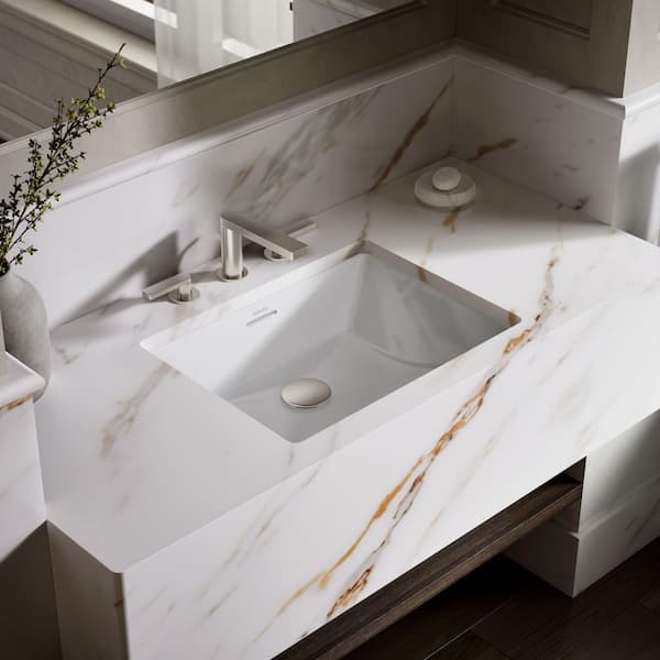 KOHLER Brazn 21 in. Rectangle Undermount Bathroom Sink in White
