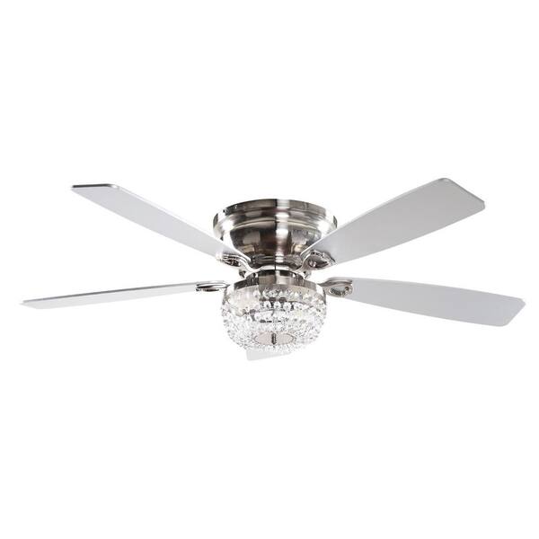 flush mount crystal ceiling fan with light