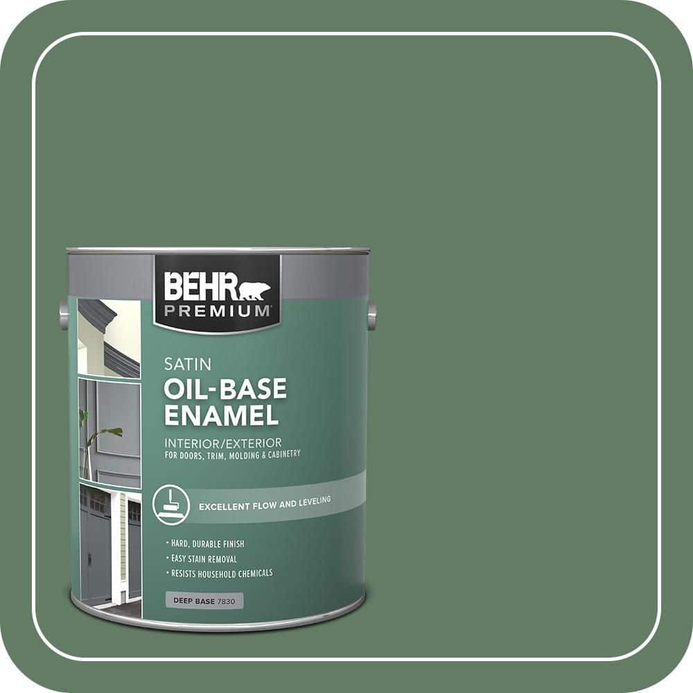 BEHR 1 gal. #S410-6 Greener Pastures Oil-Based Satin Enamel Interior ...