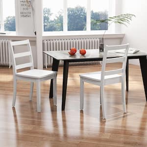 White Dining Chairs Set of 4 Wood Dining Room Kitchen Side Chairs for Living Room