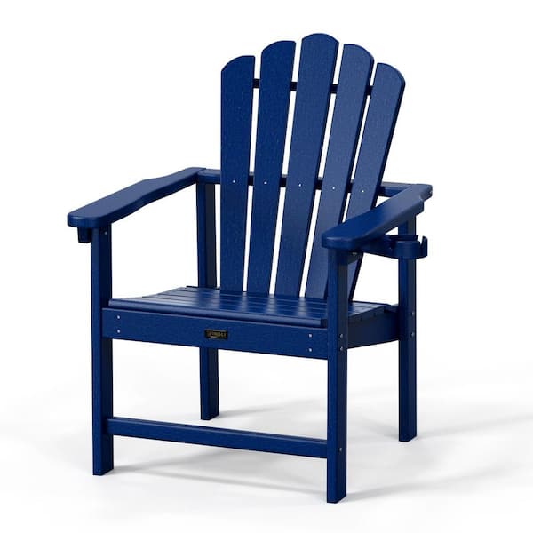 Karl home Blue HDPE Patio Stackable Folding Adirondack Chair