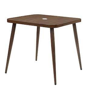 Poudre Walnut Square Aluminum Outdoor Dining Table