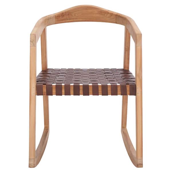 SAFAVIEH Willa Black/Natural 19.29 in. Teak Dining Chair
