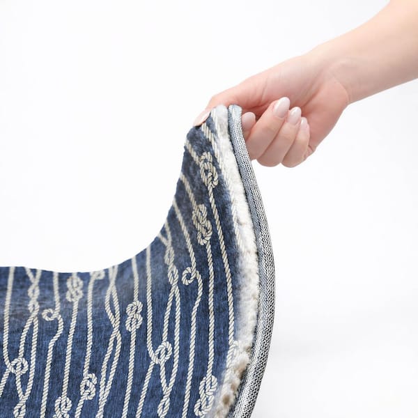Dream Shag Premium Machine Washable Abstract ADS152 Navy 5 ft. x 7 ft. 6 in. Area Rug