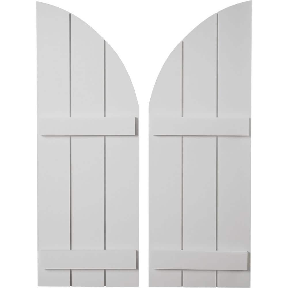 16-1/2 in. x 80 in. Polyurethane Smooth 3-Board Joined Board and Quarter Arch Top Shutters Primed Tan price history on PriceWatchPro