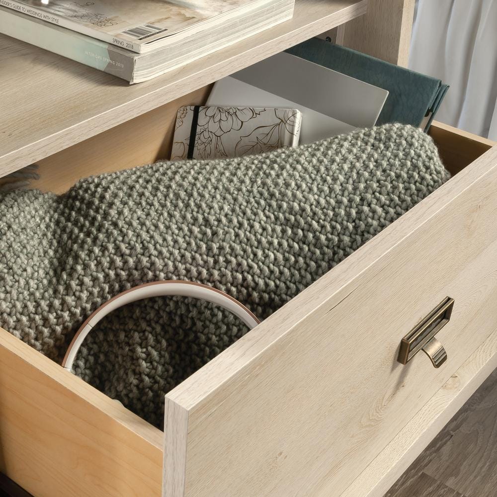 Chalked Chestnut 1-Drawer Nightstand with Open Shelf