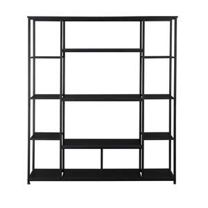 59 in.W x 71 in.H 5-Shelf Brown Bookcase Or Bookcase with Brown Metal Frame
