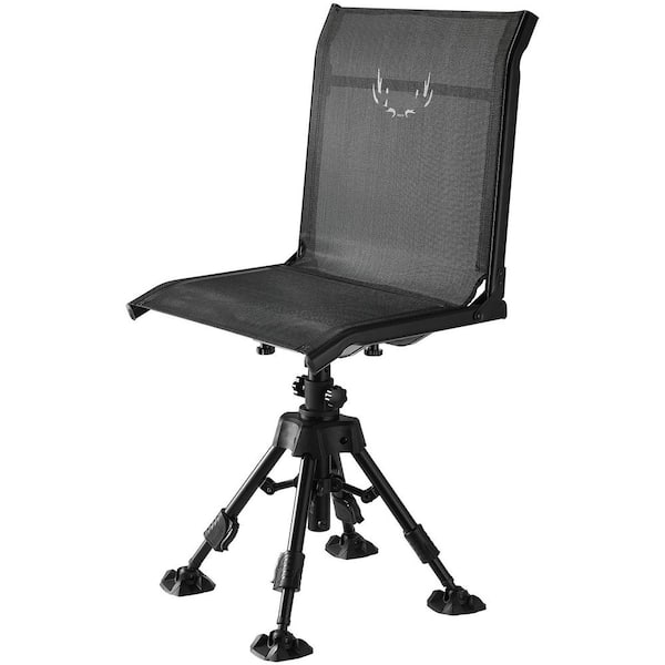 360° Silent Swivel Portable Blind Hunting Chair with Heavy-Duty Steel Frame, Height Adjustable, 350 lbs. Capacity