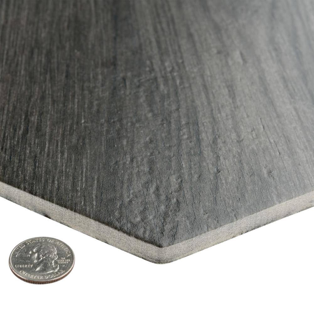 Natura Hex Nero 14" x 16.25" Porcelain Wood Look Tile