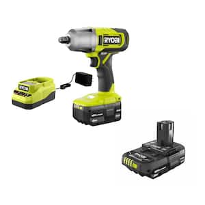 ONE+ 18V Cordless 1/2 in. Impact Wrench Kit with 4.0 Ah Battery, 2.0 Ah Battery, and Charger