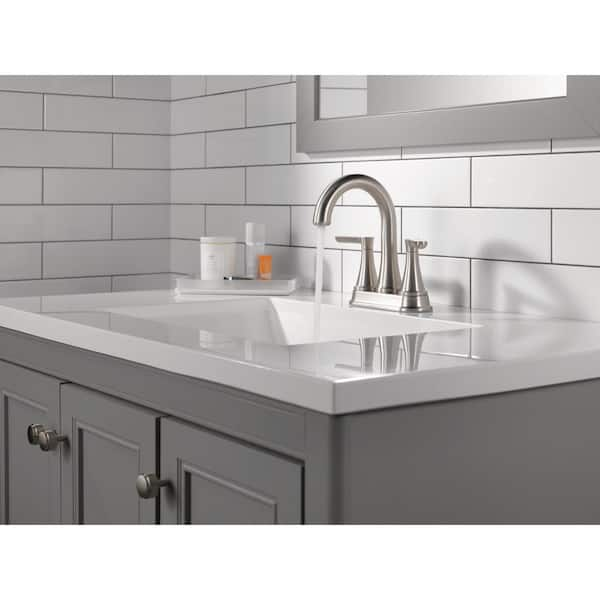 Greydon 4 in. Centerset Double Handle Bathroom Faucet in Spotshield Brushed Nickel