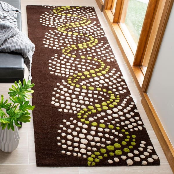 Soho 3 ft. x 8 ft. Brown/Beige Swirl Runner Rug