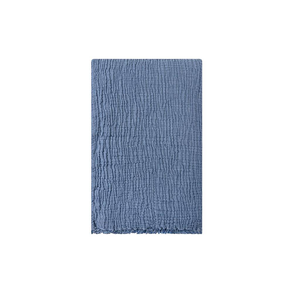Twin Blue Organic Cotton Reversible Bedspread Set