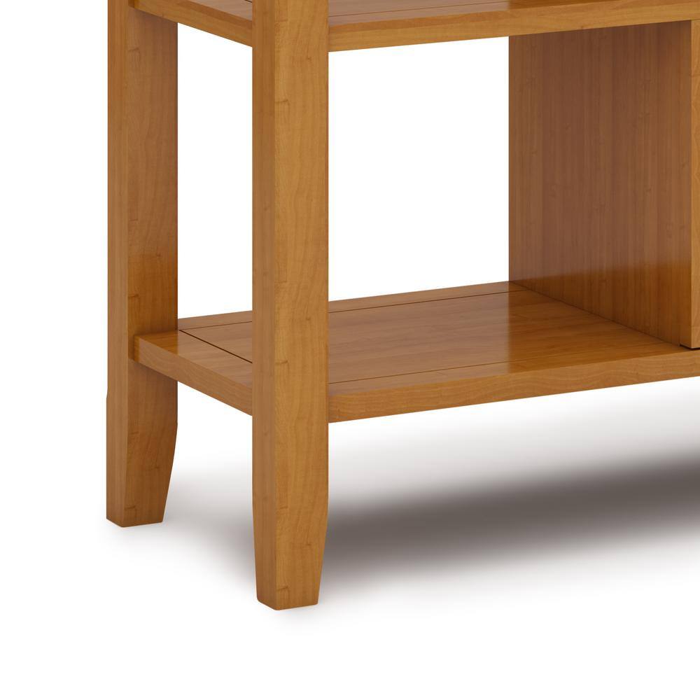 Acadian Light Golden Brown Solid Wood Console with Storage