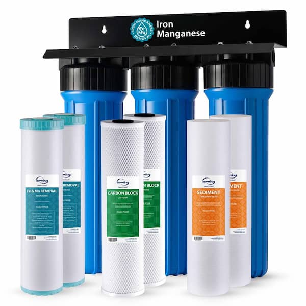 WGB32BM Whole House Water Filter System, Removes Iron, Manganese, Chlorine, Sediments, with Extra Replacement Filter Set