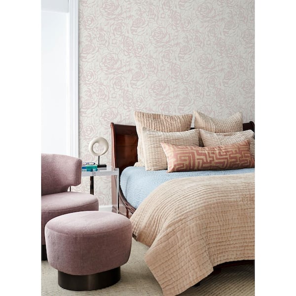 Nelda Light Pink Rose Wallpaper