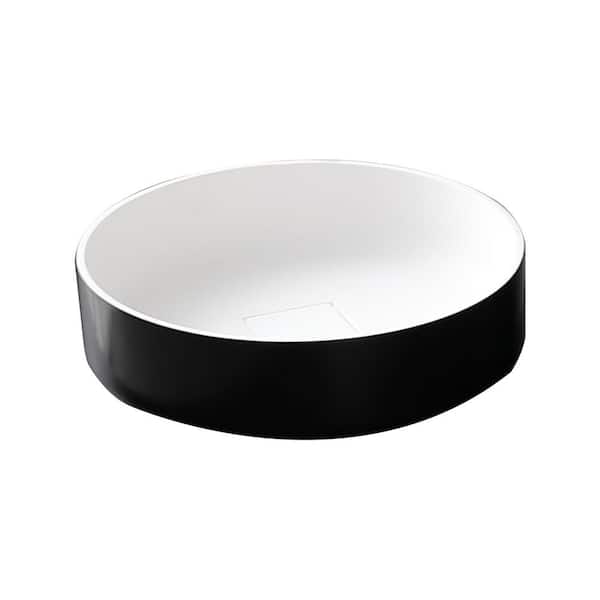 Unbranded 16.3 in. Black Solid Surface Countertop Sink